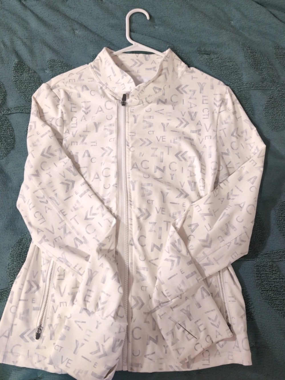 White Logo-Print Lightweight Athletic Jacket